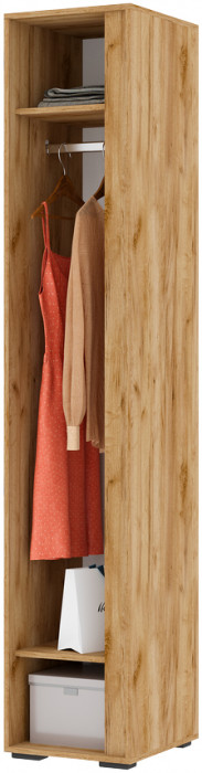 Хелен ПН 01 Пенал закрытый (0,400х2,100х0,460) белый/дуб крафт золото