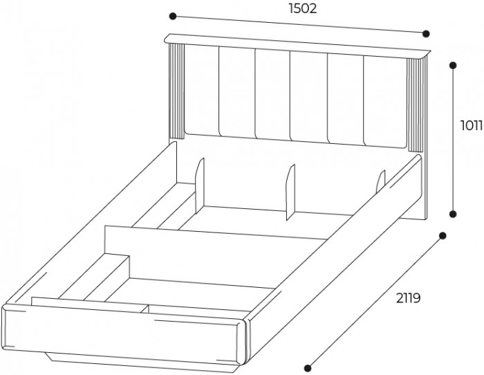 Кровать 140х200 с подъемным механизмом Дюна