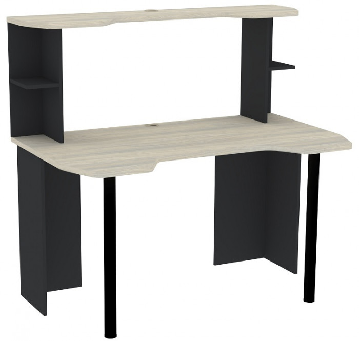 Стол компьютерный Аурелио 84, Антрацит-Блеквуд Сатиновый