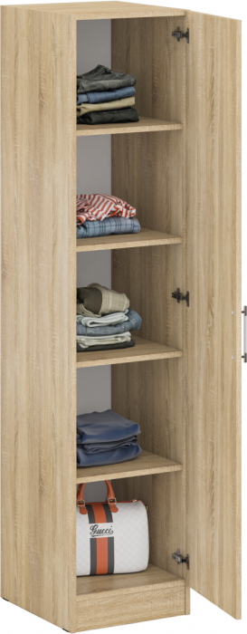 Стандарт Пенал, цвет дуб сонома, ШхГхВ 45х52х200 см., универсальная сборка