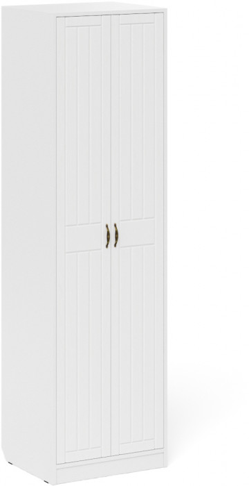 Прихожая П-6 Компоновка № 29, белая шагрень/фасады МДФ белое дерево фрезеровка прованс