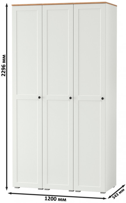 Остин 13.225 Шкаф-пенал 3 шт., белый шагрень/дуб крафт золотой