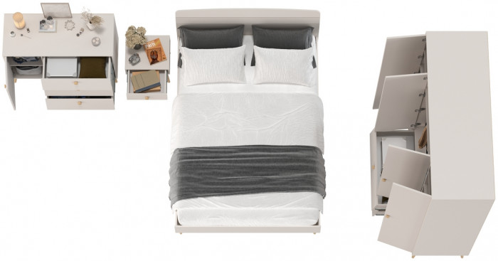 Афина Спальня 30-1400, кашемир серый