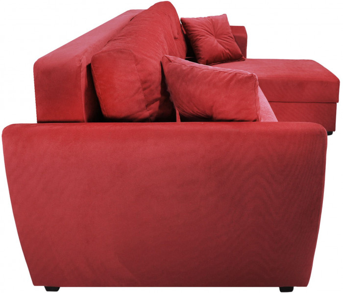 Диван-кровать угловой Амстердам Люкс, 160х200, еврокнижка, независимый пружинный блок, велюр, красный