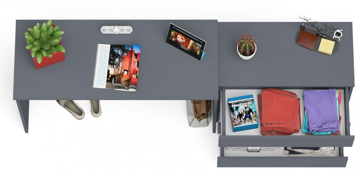 Мори письменный стол МСП1200.1 + Комод МК800.1, графит