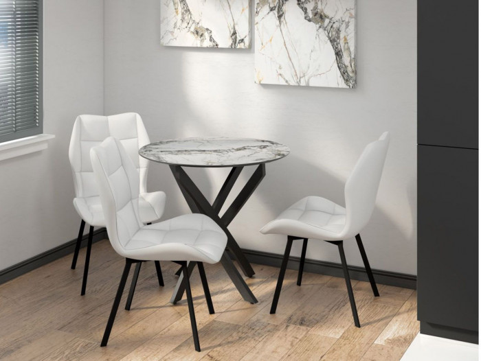 Столовая группа Рим-Монако СМ-6 ноги прямоугольные черные