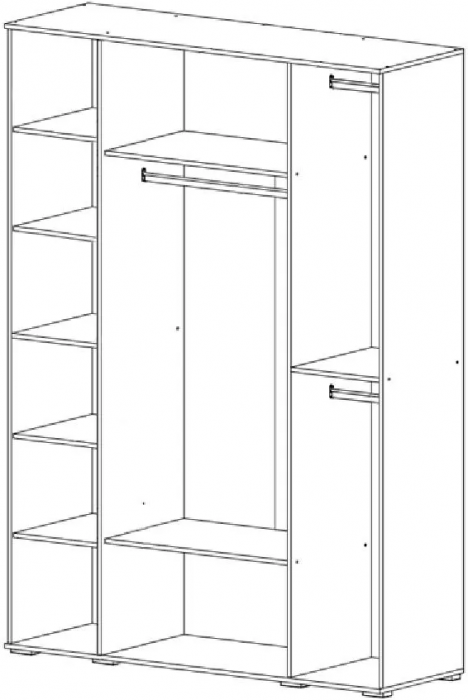 Норд Шкаф 4-х створчатый 1600 + Норд Антресоль к шкафу 1600 Дуб Крафт белый