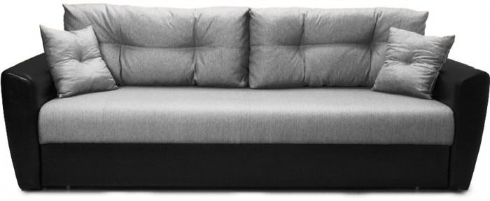 Диван-еврокнижка Амстердам 140, рогожка/экокожа серая