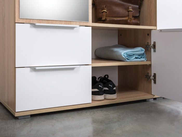 Куба Прихожая 17, цвет дуб сонома/белый премиум, ШхГхВ 172,8х38,3х210,6 см., универсальная сборка