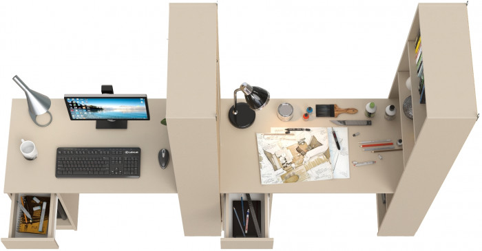 Лайт Шкаф комбинированный 10.01 + 10.01, сатин