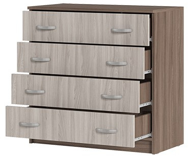 КМ 554М Бася ЛДСП комод 4 ящ. шимо темный/шимо светлый