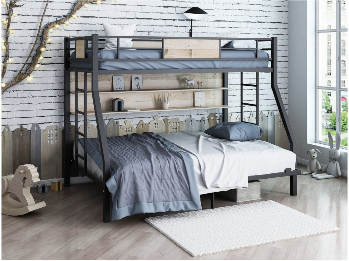 Двухъярусная кровать Гранада 140 П (Серый)