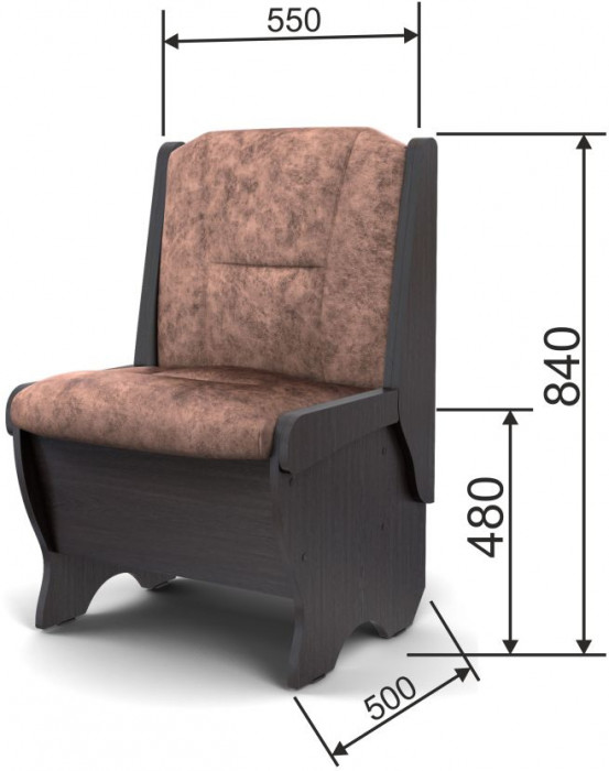 Скамья Лотос 550 венге/коньяк