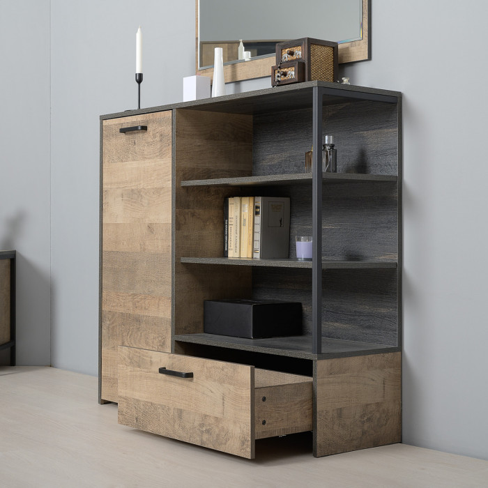 Трувор Гостиная 011, цвет дуб гранж песочный/интра, ШхГхВ 324,8х45,4х106,9 см., универсальная сборка