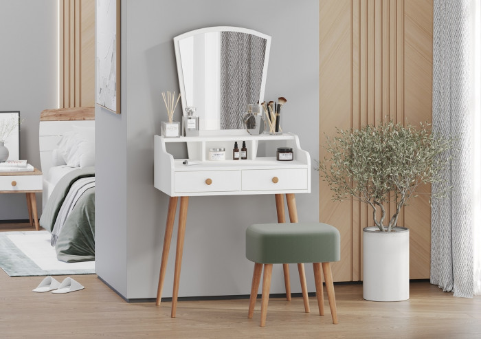 Трюмо 4-25913бел, цвет белый, ШхГхВ 70х43,8х139 см.