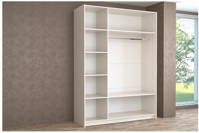 Шкаф-купе Иннэс-5 1400 Ф1/Ф2, Белый глянец/Бодега белая