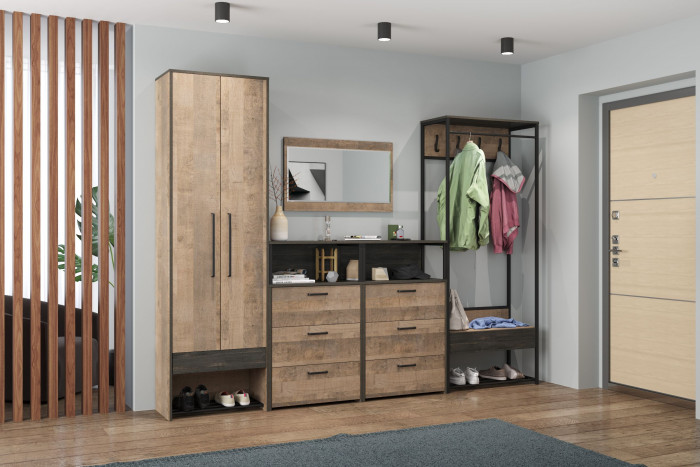 Трувор Прихожая 235, дуб гранж песочный/интра