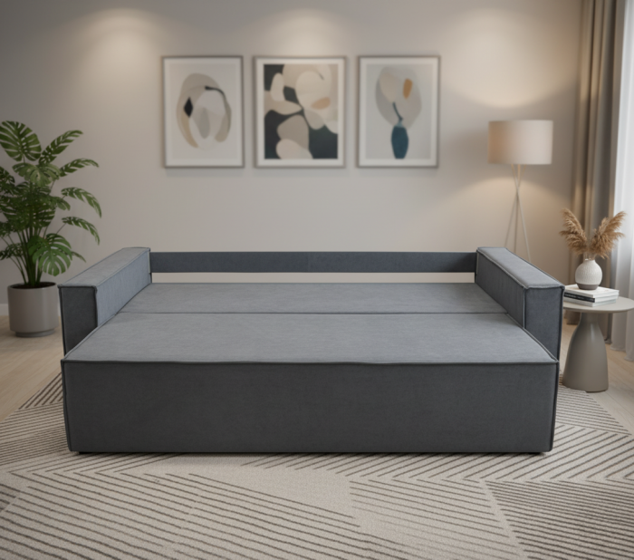 Диван-еврокнижка Лофт Люкс 140, велюр серый