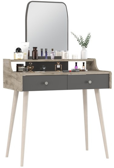 Трюмо 4-25916дкс/граф, цвет дуб крафт серый/графит, ШхГхВ 80х44,8х133 см.