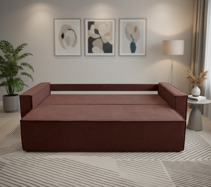 Диван-еврокнижка Лофт Люкс 140, велюр коричневый