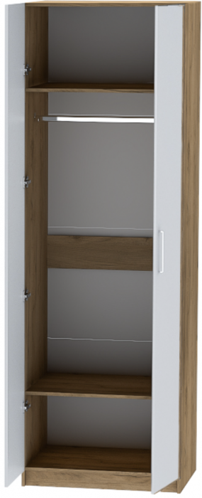 Шкаф двухдверный №1 "Иннэс-7" - Крафт золотой/Белый