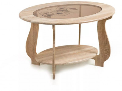 Стол журнальный СЖ-25 с рисунком Р-2/дуб сонома