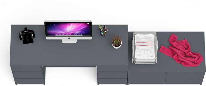 Мори компьютерный стол МС-2 + Тумба МА900.1, графит