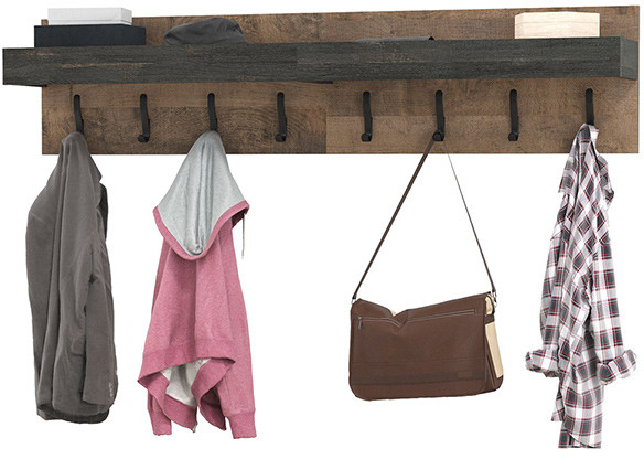 Трувор 15.04 Вешалка + 15.04 Вешалка, цвет дуб гранж песочный/интра, ШхГхВ 160х24,2х36 см.