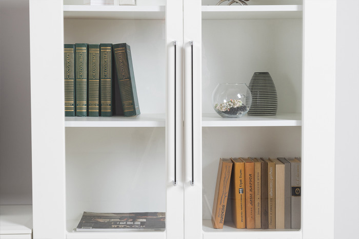 Валенсия Гостиная № 103, ЛДСП белый шагрень/МДФ белый шагрень