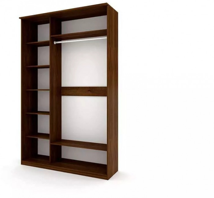 Шкаф купе Модерн 1490х600 2-х дверный 2-х секционный зеркальный с пескоструем №1 венге