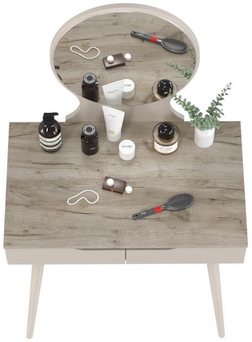 Трюмо 4-25915дкс/к.с, дуб крафт серый/кашемир серый