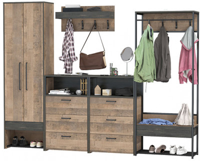 Трувор Прихожая 239, дуб гранж песочный/интра