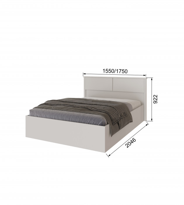 Толедо Кровать 140 белый, настил ЛДСП