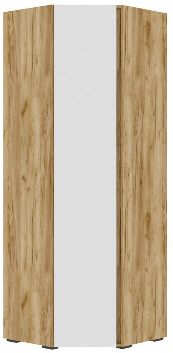 Хелен ШК 04 Шкаф угловой (0,748х2,100х0,748) белый/дуб крафт золото