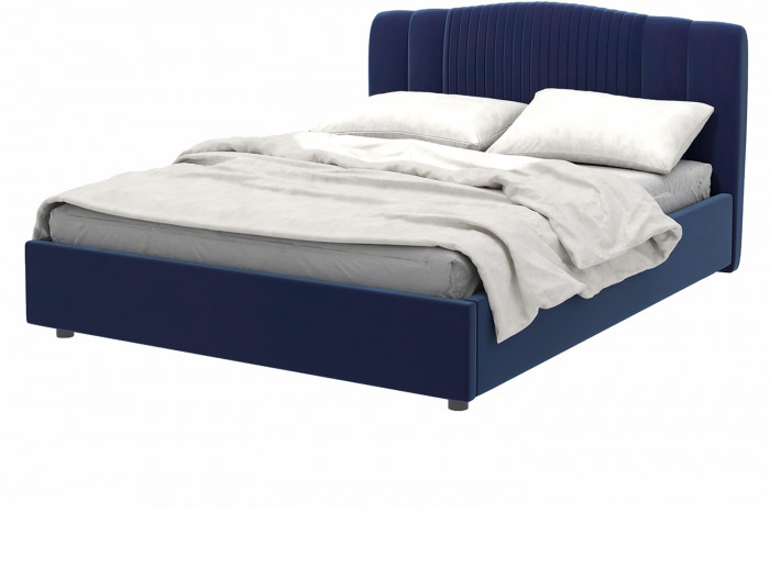 Кровать-12М с подъемным основанием 1600 темно-синяя