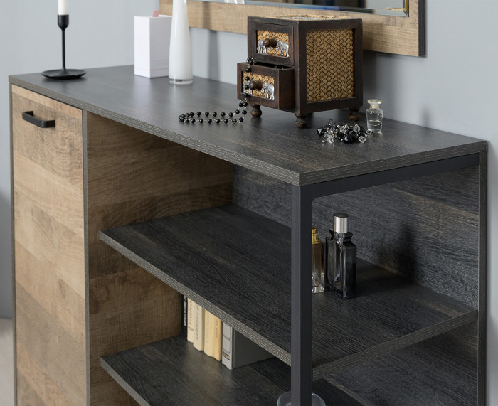 Трувор Прихожая 184, цвет дуб гранж песочный/интра, ШхГхВ 189х36,9х195 см., универсальная сборка