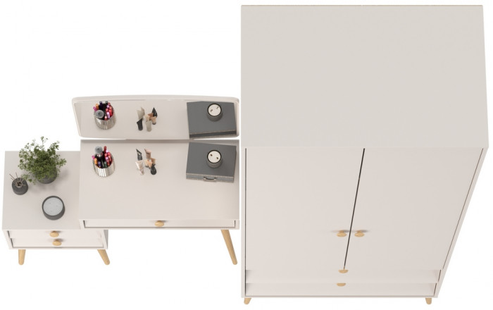 Афина Спальня Шкаф 2-х дверный + Трюмо, кашемир серый