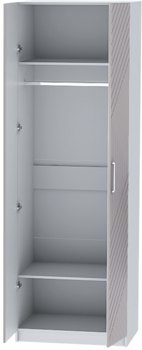 Шкаф двухдверный №1 "Иннэс-7" - Белый/Грэй софт