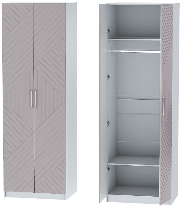 Шкаф двухдверный №1 "Иннэс-7" - Белый/Грэй софт