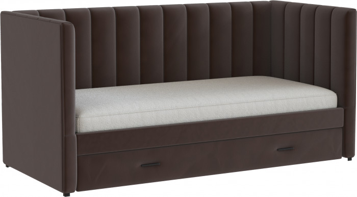 Подростковая кровать "Нега" с бортами (интерьерная), Коричневый