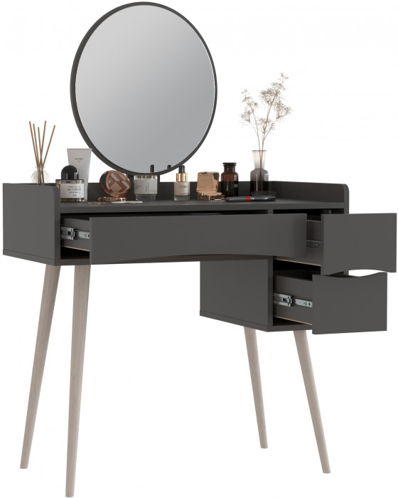 Трюмо 4-25921граф, цвет графит, ШхГхВ 85х46,6х130 см., НЕ универсальная сборка