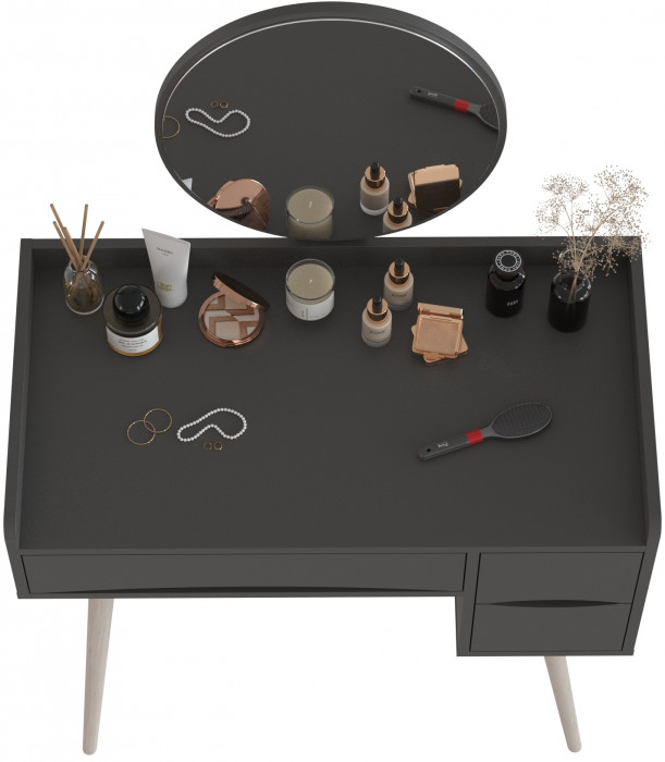 Трюмо 4-25921граф, цвет графит, ШхГхВ 85х46,6х130 см., НЕ универсальная сборка