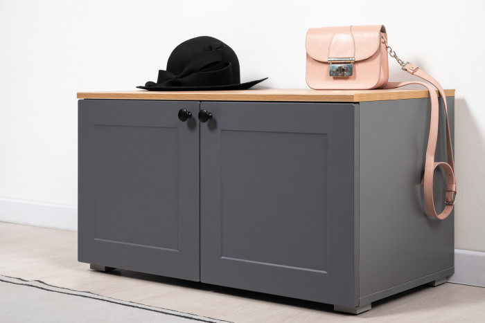 Остин Прихожая 50, серый графит/дуб крафт золотой