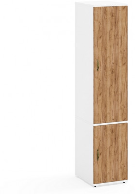 Лидер-8 Модуль Пенал МД 23Б, белый шагрень/крафт золото