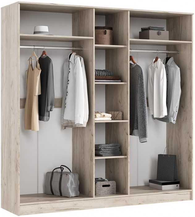 Шкаф 5 дверный для одежды Мартина, Крафт серый/Кашемир