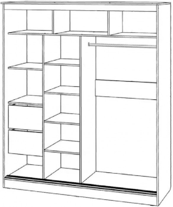 Шкаф-купе Элегант 3 2000 (Сандал светлый)