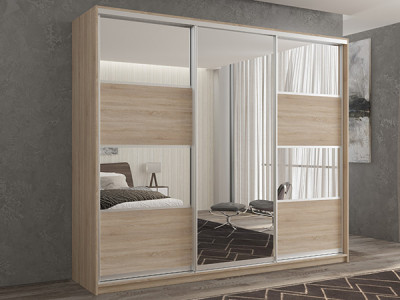 Шкаф-купе Кааппи 5 Сонома Светлый 180х45х230 см