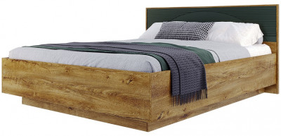 Кровать КИНГ-САЙЗ 180х200 "Монтале" - Дуб канзас/Зеленый матовый