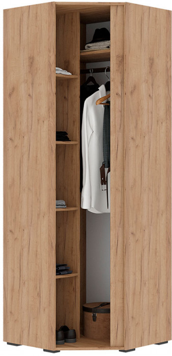 Хелен ШК 04 Шкаф угловой (0,748х2,100х0,748) серый графит/дуб крафт золото