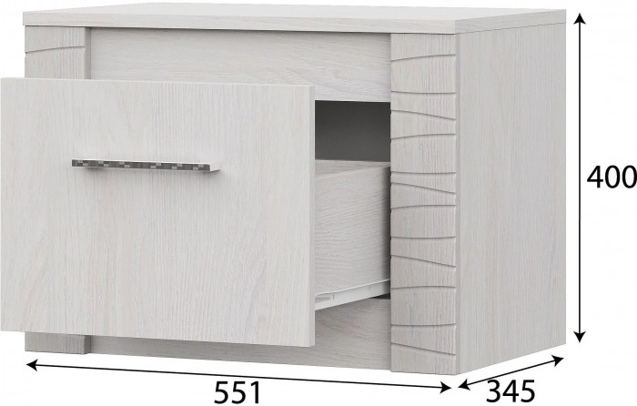 Гамма 20 Тумба прикроватная Серия №4 Ясень Анкор  светлый / Сандал светлый